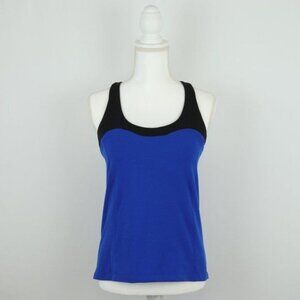Lucy Activewear Women's Medium Blue & Black T-Strap Support Activewear Tank Top